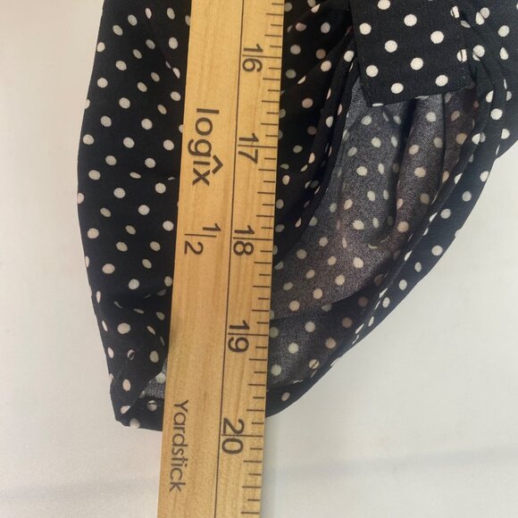 Fred David Black & White Polka Dot Button-Down Blouse Womens M Polyester Spandex - Picture 8 of 9